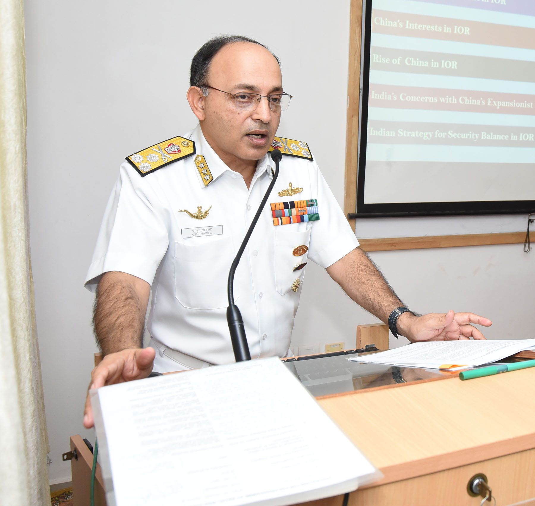 ಹಿಂದೂ ಮಹಾಸಾಗರ ವಲಯದಲ್ಲಿ ಭಾರತದ ಬಲ ಹೆಚ್ಚಬೇಕು: ವೈಸ್ ಅಡ್ಮಿರಲ್ ಎ.ಕೆ.ಚಾವ್ಲಾ